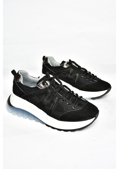 Fox Shoes S973113002 Siyah Süet Kadın Spor Ayakkabı Sneakers Siyah