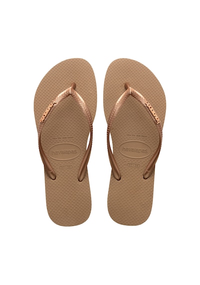 Havaianas Slım Logo Metallıc Parmak Arası Terlik 4119875 4119875 3581 Pembe Altın