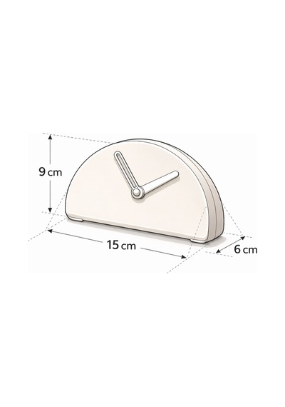 Modern Minimalist Yarım Daire Masa Saati - 5 Renk Seçeneği Sarı