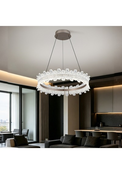 Jorgen 76 Watt Led Avize Halka Tasarım Salon Yemek Odası Rose Gold