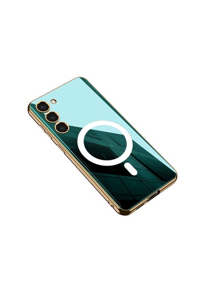 Galaxy S23 Kılıf Wireless Şarj Özellikli Kenarları Elektroplating Kaplama Aynalı Zore Kent Kılıf