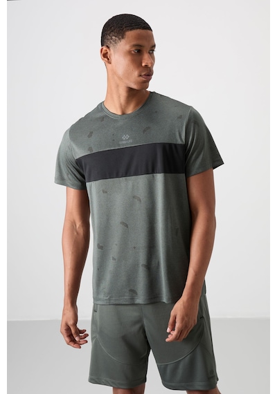 Tommy Life Haki Polyester Nefes Alan Jakarlı İnce Esnek Standart Fit Erkek Performans T-shirt - 88398 Haki