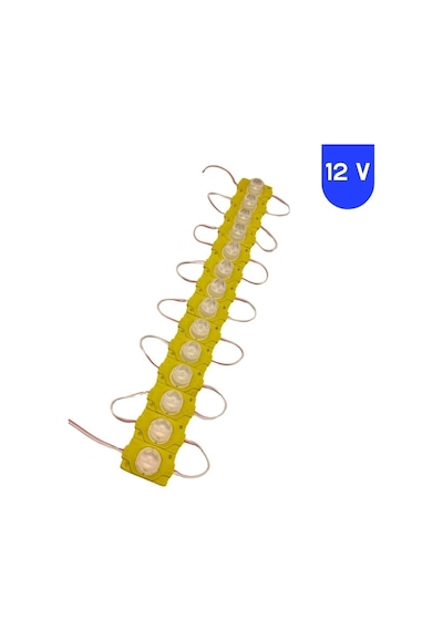 12 Volt 1.5 Watt Tek Lensli Sarı - Amber 3030 Led Modül Ip65 10 Adet Modül