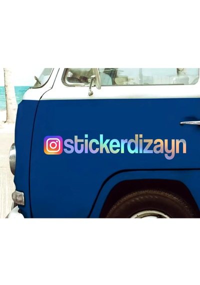 Kişiye Özel İnstagram Sticker 2 Adet - Sosyal Medya İnstagram Sticker - Araba Oto Araç Motosiklet Karavan Cam Sticker - 00926 12 Cm