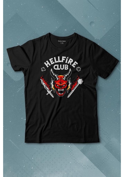 Kendim Seçtim Stranger Things Hellfire Club Baskılı Tişört Çocuk T-shirt 001