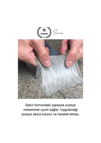 Ekstra Güçlü 2 Mt Dış Cephe Su Geçirmez Sakız Bant Yalıtım Çamur Bandı Sızdırmaz 5 Adet