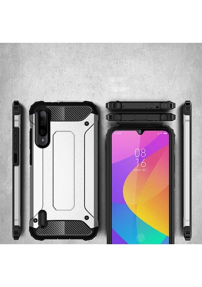 Noktaks - Xiaomi Uyumlu Xiaomi Mi A3 - Kılıf Çift Katman Zırh Tank Crash Military Kapak - Gold