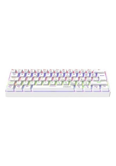 Everest Amber Beyaz Type-c Bağlantılı Rgb Ledli Mekanik Gaming Oyuncu Klavye Q Red Switch