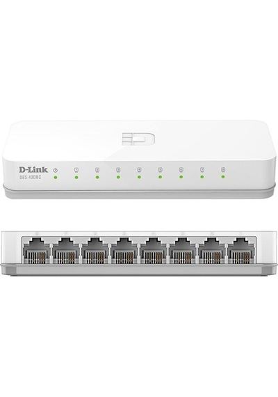 D-Link D-lınk 8port 10/100 Yönetilemez Switch Des-1008c/e