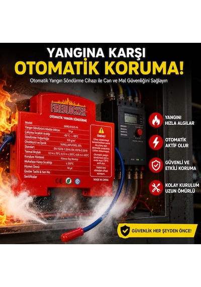 Fireblocker Otomatik Yangın Söndürücü Sigorta Kutusu Koruma Cihazı Elektrik Panosu Acil Durum Yangın Önleme Sistemi