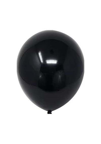 Siyah Balon Parlak Renkli 10'lu Paketli Balon 12 Inç - Siyah
