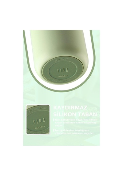 Fika Tauko Sızdırmaz Kolay Sökülebilir Temizlenebilir Patentli Kapak Çelik Bardak Termos 470 Ml -mint Yeşili