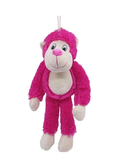 Peluş Maymun 40 Cm - Yumuşak Peluş - G5501 - Pembe Beyaz