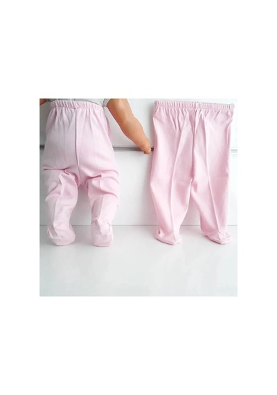 Bebegen Patikli Pembe Tek Alt Bebek Penye Pantolon Çok Renkli