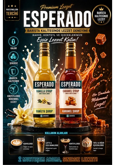 Şekersiz Sugar Free Vanilya Karamel Aromalı Kahve Şurubu 750 Ml X 2 Adet Diğer
