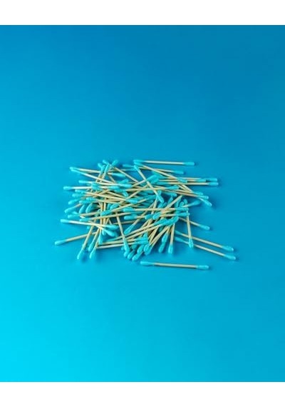 - Humble Brush Cotton Swabs - Blue, Bambu Kulak Çubuğu Mavi, Çevre Dostu Pamuklu Kulak Çubukları, Plastik İçermeyen Ambalaj, Doğal Renkli Pamuktan Kulak Çubukları
