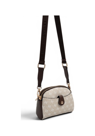 Silver Polo Sp1144 Kadın Çapraz Çanta Monogram Taş-kahve
