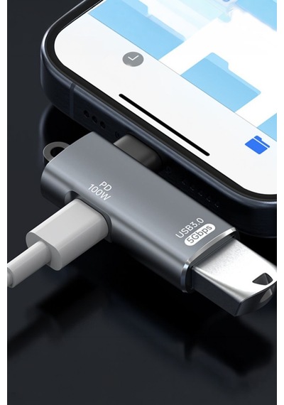 Thentech 100w Pd Sarj Girisli L Tipi Type C To Usb 3.0 Otg Adaptor Cevirici Telefon Tablet Laptop Donusturucu