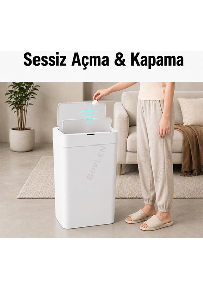 Ultra Mega Boy Otomatik Hareket Sensörlü Çöp Kovası, Banyo Çöp Kovası, Çocuk Odası Çöp Sepeti, Çöp Kutusu, Çok Renkli