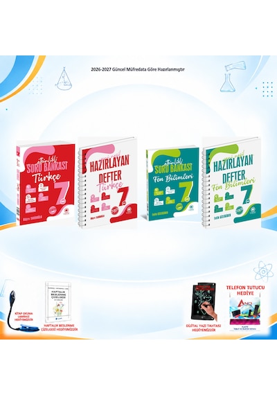 Çanta Yayınları 2026-2027 7. Sınıf Tüm Dersler 4 Kitap Türkçe-fen Soru/türkçe-fen Defter Set