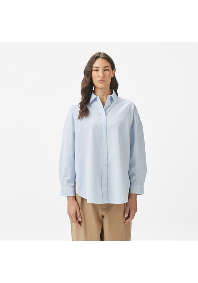 Nautica Kadın Mavi Regular Fit Çizgili Gömlek Çizgili 55w057t Mavi