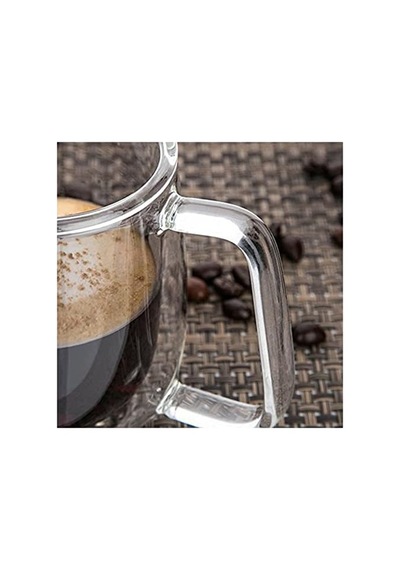 Vicloon Çift Duvar Cam Kupa, Isı Yalıtımlı Bardak Bardak, Saplı 250 Ml, Çay Su Bardakları, Kahve, Süt, Cappuccino, Espresso, Şeffaf Bira, 2'li Set Aeropress