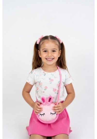 Mollycrush Sevimli Pembe Tavşan Kulaklı Peluş Çocuk Cüzdan Yumuşak Şirin Aksesuar Çanta