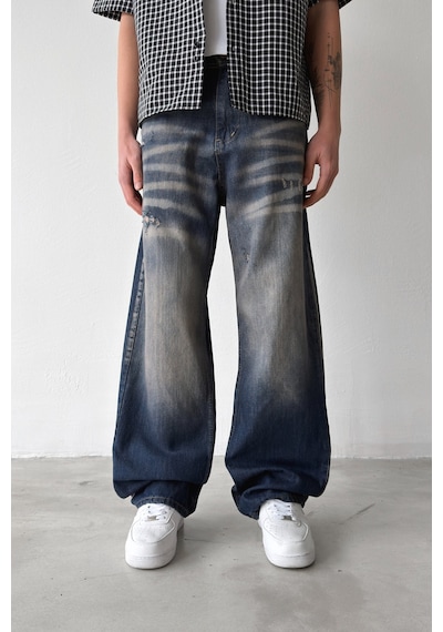 Flaw Lazer Soldurma Efektli Regular Jean-29580 İndigo