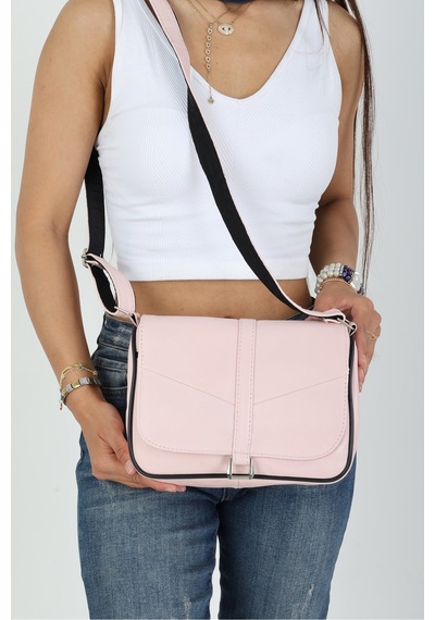 Erzeno Orta Boy Kadın Deri Omuz Ve Postacı Çanta / Günlük Pembe Deri Çanta Pembe - 654934978 Pembe