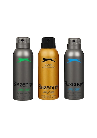 Slazenger Activesport Gold + Mavi + Yeşil Erkek Sprey Deodorant 3 x 150 ML