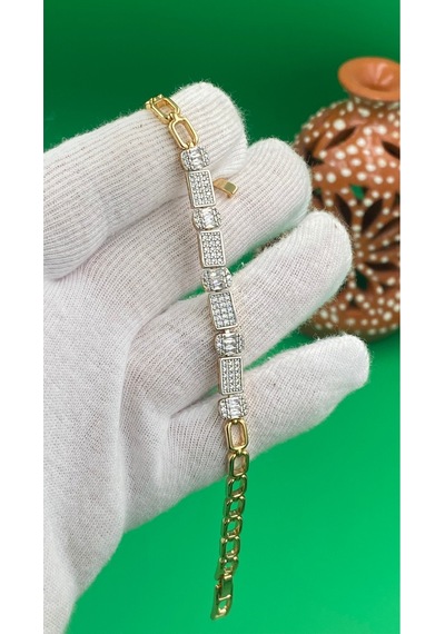 Xuping Rose Gold Vip Model Zirkon Taşlı Çelik Bileklik Altın