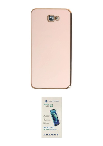 Cep Samsung Uyumlu Galaxy J7 Prime Kılıf Yankı Serisi İkili Koruma Seti Najmaddin Pembe