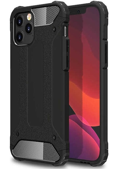 Noktaks - Apple Uyumlu iPhone 12 Pro Max - Kılıf Çift Katman Zırh Tank Crash Military Kapak - Siyah