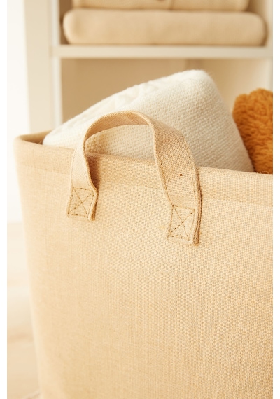 Ocean Home Textile Çocuk Odası Jüt Keten Kumaş Sepet 30 x 30 x 30 cm