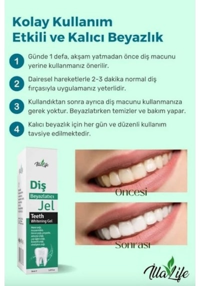 İlla Life Whitening Expert Hızlı Etkili Diş Beyazlatıcı Jel 50 ML