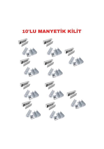 Sr-280 + Zl Aparat Seti 280 Kg Manyetik Kilit 12/24v Dc Elektromanyetik Kapı Kilidi 10 Adet