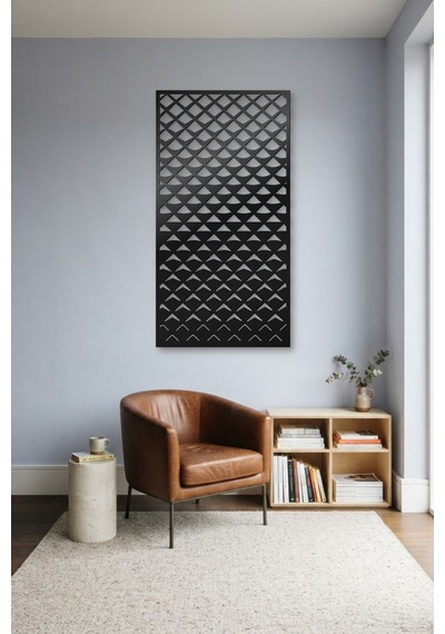 Pul Dekoratif Panel Metal Duvar Tablosu - Duvar Sanatı - Duvar Dekoru - Siyah