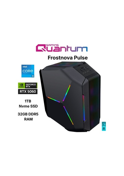 Quantum Gaming Frostnova Pulse i5-14400F 32 GB 1 TB SSD 8 GB RTX5060 Free Dos Masaüstü Oyuncu Bilgisayarı