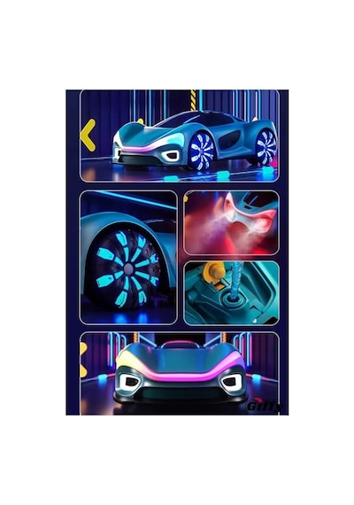 Giffy/oyuncak 2.4 Ghz Uzaktan Kumandalı Şarjlı Elektrikli Araba 4x4 Şarj İstasyonlu Buharlı Led Işıklı Sesli Müzikli Rc Araç Full Fonksiyon 4 Çeker Drift Atabilen 1200 Mah Şarjlı Pilli Vivid Mavi