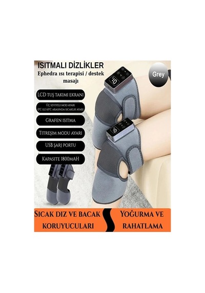 2 Adet Şarjlı Isıtmalı Diz Masaj Aleti Titreşimli Fizyoterapi Dizlik Diz Omuz Kol Bacak Diğer