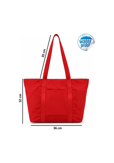 Tuttobene Trendy Red Tote Omuz Çantası Xl Boy Tb022 Kırmızı