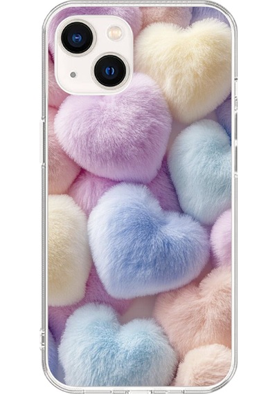 Apple Uyumlu iPhone 15 Plus Şeffaf Kılıf Peluş Tasarımlı