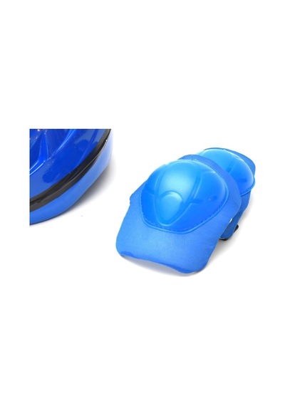 Çocuk Kask Dizlik Dirseklik Eldiven Koruyucu Set 7 Parça Mavi