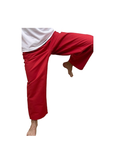 Taekwondo Alt Dobok Kırmızı Taekwondo Pantolon - Fitilli Dobok Kırmızı