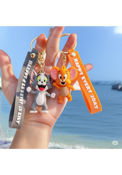 2li Tom & Jerry 3d Silikon Büyük Anahtarlık Seti Hediyelik Çanta Aksesuar