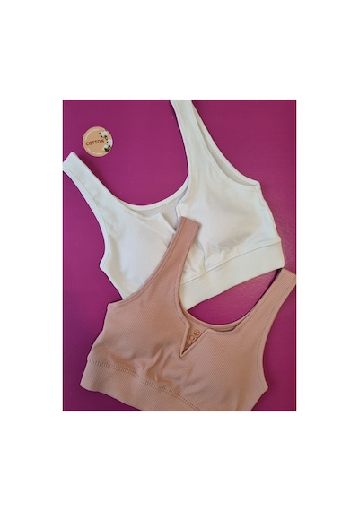 Demirsa Boutique Modelli, Fitilli 2 Adet Pudra Ve Beyaz Renk Çıkarılıp Takılabilir Pedli Kaşkorse Kadın Büstiyer Pudra-beyaz Demirsa Boutique Modelli, Fitilli 2 Adet Pudra Ve Beyaz Renk Çıkarılıp Takılabilir Pedli Kaşkorse Kadın Büstiyer Pudra-beyaz