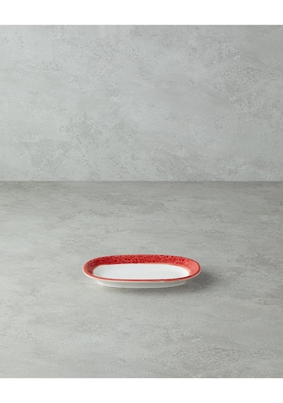 Larry Porselen Kayık Tabak 19 Cm Kırmızı Açık