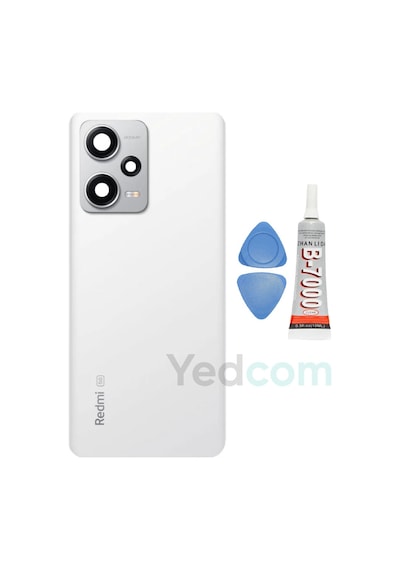 Xiaomi Redmi Note 12 Pro Plus 5g Beyaz Kamera Camlı Arka Cam Batarya Pil Kapağı Telefon Arka Kapak