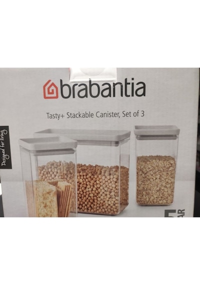 Brabantia Lıght Grey 3lü Plastik Kavanoz Seti 2x1,6l 1x3,5l Elvin Home Concept Gri