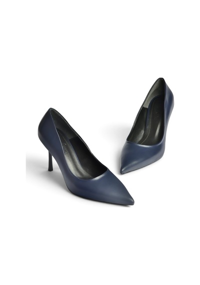 Fox Shoes Z676050009 Lacivert İnce Topuklu Kadın Stiletto Ayakkabı